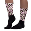 Dunk Low Night Maroon and Medium Soft Pink Sublimated Socks Mushroom Graphic