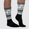 Cool Grey 6s Sublimated Socks Horizontal Stripes Graphic