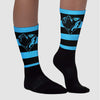 University Blue 13s Sublimated Socks Horizontal Stripes Graphic