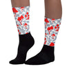 White Cement Reimagined 3s Sublimated Socks Mushroom Graphic