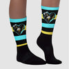 Aqua 5s Sublimated Socks Horizontal Stripes Graphic