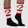 Gym Red 9s Sublimated Socks Horizontal Stripes Graphic