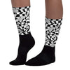 85 Black White 1s Sublimated Socks Mushroom Graphic