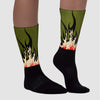 Olive 1s Low OG DopeSkill Sublimated Socks FIRE Graphic