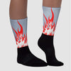 White Cement Reimagined 3s Sublimated Socks FIRE Graphic