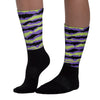 Abstract Tiger Sublimated Socks Match AJ 4 Canyon Purple