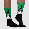 Lucky Green 1s Low DopeSkill Sublimated Socks FIRE Graphic