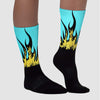 Aqua 5s Sublimated Socks FIRE Graphic