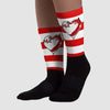 Gym Red 9s Sublimated Socks Horizontal Stripes Graphic