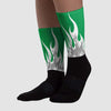 Lucky Green 3s DopeSkill Sublimated Socks FIRE Graphic