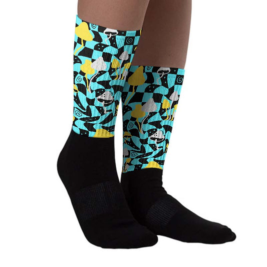 Aqua 5s Sublimated Socks Mushroom Graphic