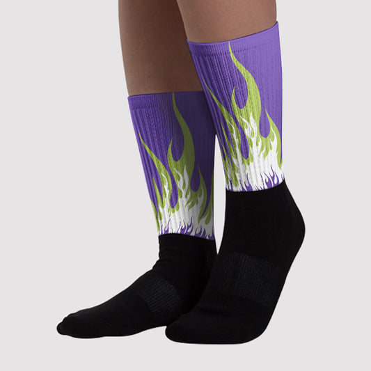 FIRE Sublimated Socks Match AJ 4 Canyon Purple