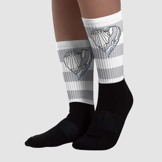 Cement Grey 11s DopeSkill Sublimated Socks Horizontal Stripes Graphic