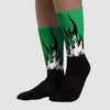 Lucky Green 1s Low DopeSkill Sublimated Socks FIRE Graphic