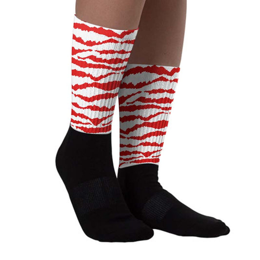 Dunk Low Gym Red Sublimated Socks Abstract Tiger Graphic