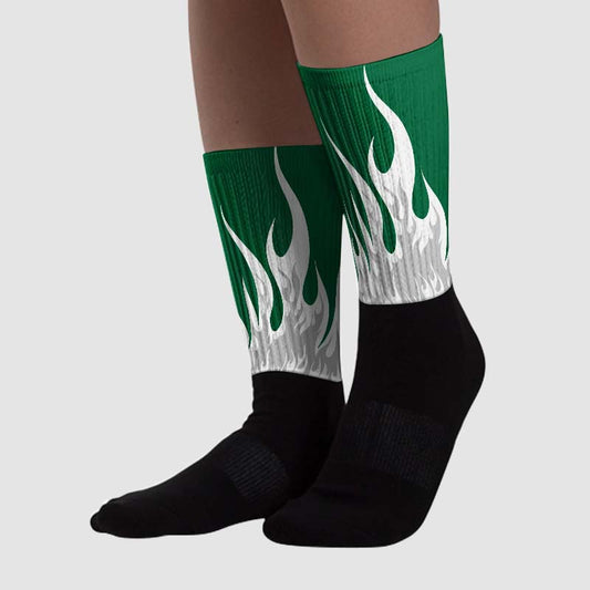 Gorge Green 1s Sublimated Socks FIRE Graphic