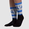 True Blue 1s Sublimated Socks Horizontal Stripes Graphic