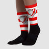 Cherry 11s Sublimated Socks Horizontal Stripes Graphic