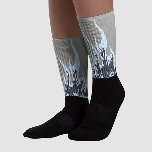 Cool Grey 6s Sublimated Socks FIRE Graphic