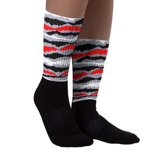 Black Flint 13s DopeSkill Sublimated Socks Abstract Tiger Graphic