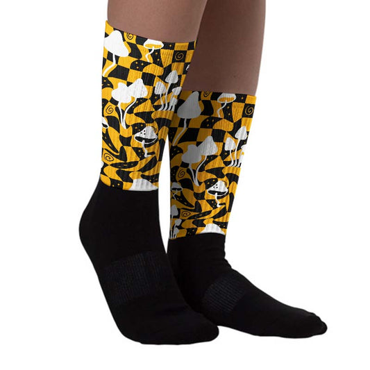 Goldenrod Dunk Sublimated Socks Mushroom Graphic