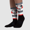 White Cement Reimagined 3s Sublimated Socks Horizontal Stripes Graphic