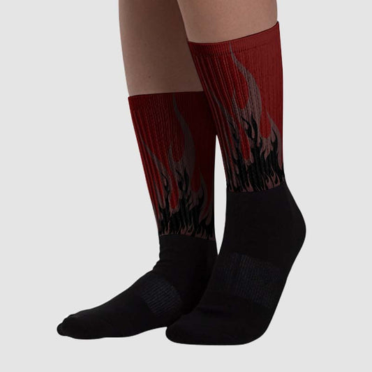 A Ma Maniére x 12s Sublimated Socks FIRE Graphic