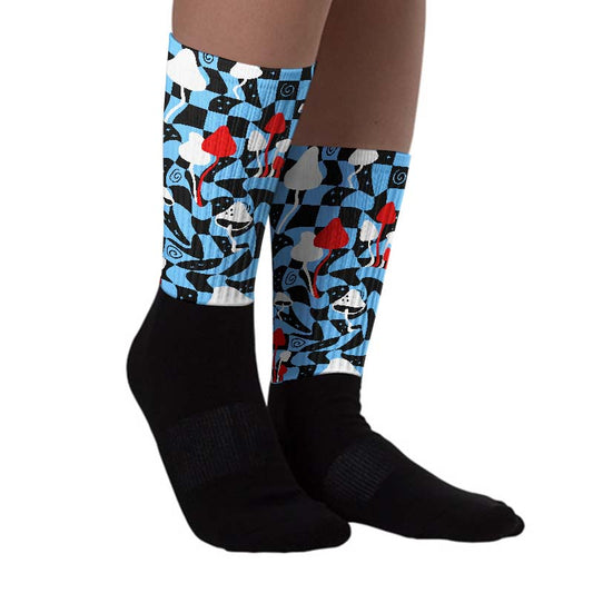 Cactus Jack 4s Sublimated Socks Mushroom Graphic