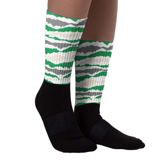 Lucky Green 2s Sublimated Socks Abstract Tiger Graphic