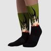 Olive 1s Low OG DopeSkill Sublimated Socks FIRE Graphic