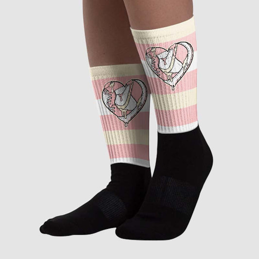 Washed Pink 1s Retro High OG DopeSkill Sublimated Socks Horizontal Stripes Graphic