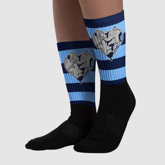 Horizontal Stripes Sublimated Socks Match Georgetown 6s