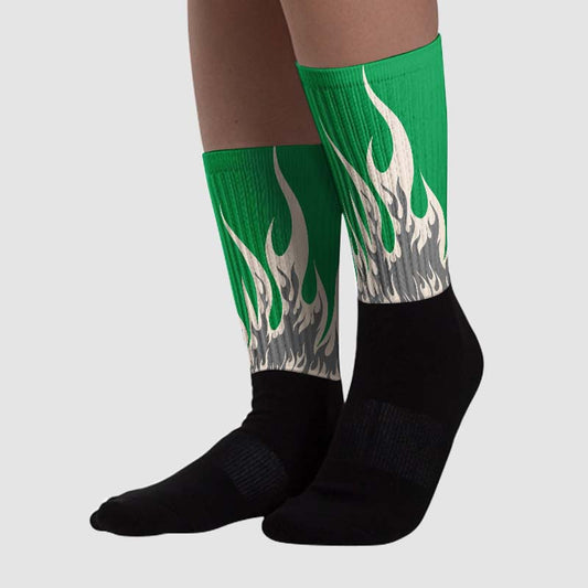 Lucky Green 2s Sublimated Socks FIRE Graphic