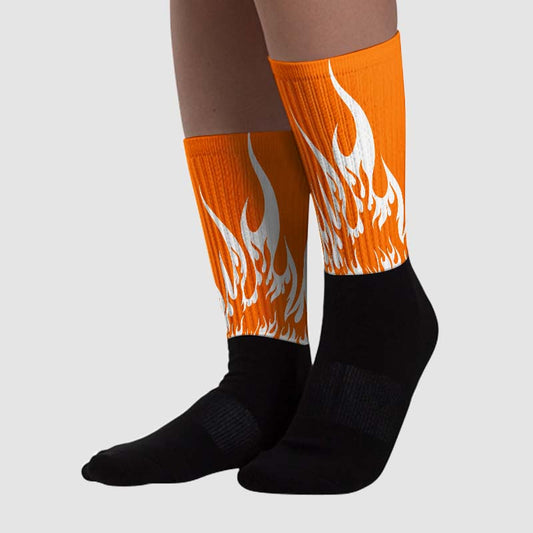 Dunk Low Magma Orange DopeSkill Sublimated Socks FIRE Graphic