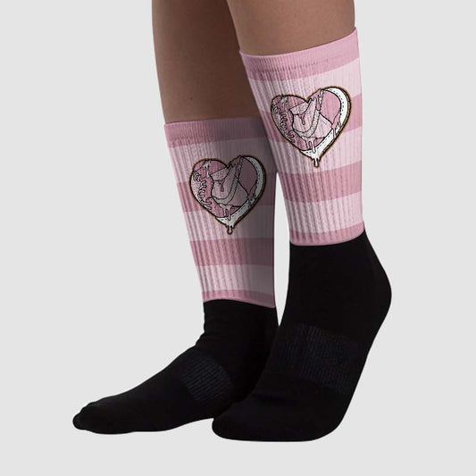 Dunk Low Teddy Bear Pink Sublimated Socks Horizontal Stripes Graphic