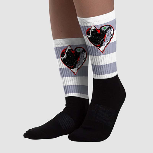 Black Flint 13s DopeSkill Sublimated Socks Horizontal Stripes Graphic