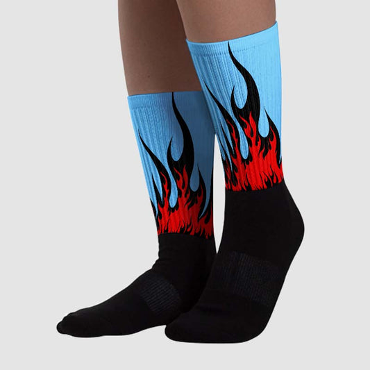 Cactus Jack 4s Sublimated Socks FIRE Graphic