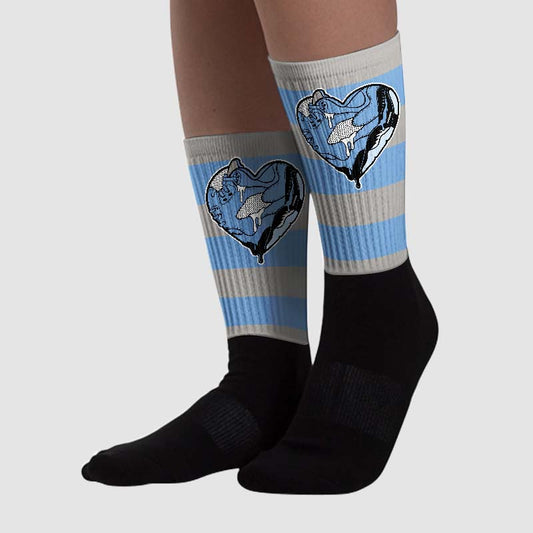 University Blue 5s Dopeskill Sublimated Socks Horizontal Stripes Graphic