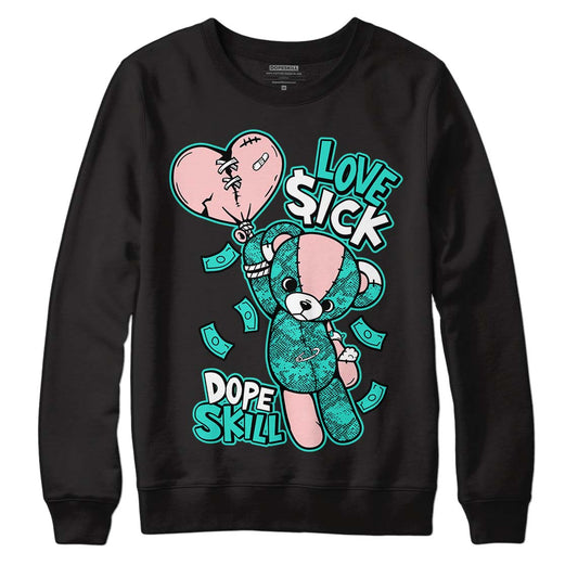 Green Snakeskin Dunk Low DopeSkill Sweatshirt Love Sick Graphic - Black