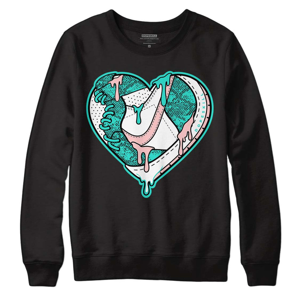 Green Snakeskin Dunk Low DopeSkill Sweatshirt Heart Jordan Graphic - Black