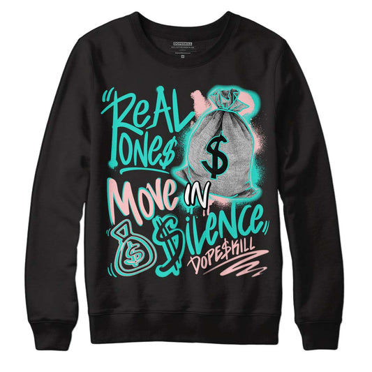 Green Snakeskin Dunk Low DopeSkill Sweatshirt Real Ones Move In Silence Graphic - Black