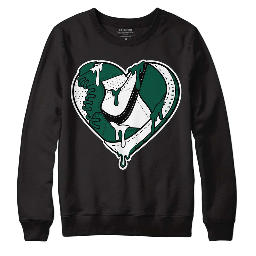 Lottery Pack Malachite Green Dunk Low DopeSkill Sweatshirt Heart Jordan Graphic - Black