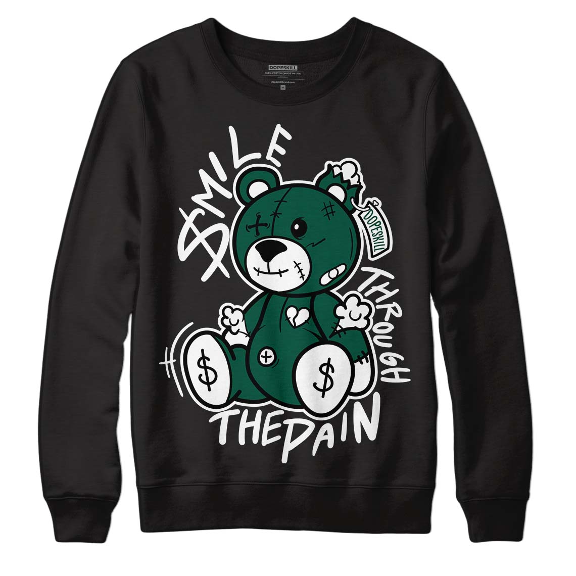 Lottery Pack Malachite Green Dunk Low DopeSkill Sweatshirt BEAN Graphic - Black