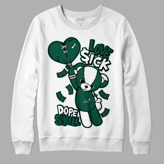 Lottery Pack Malachite Green Dunk Low DopeSkill Sweatshirt Love Sick Graphic - White