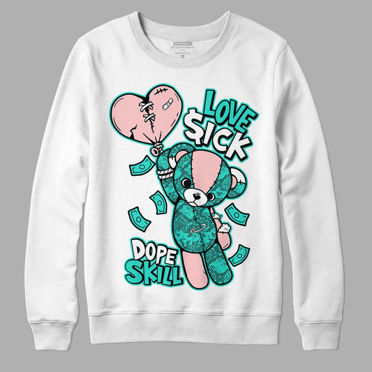 Green Snakeskin Dunk Low DopeSkill Sweatshirt Love Sick Graphic - White