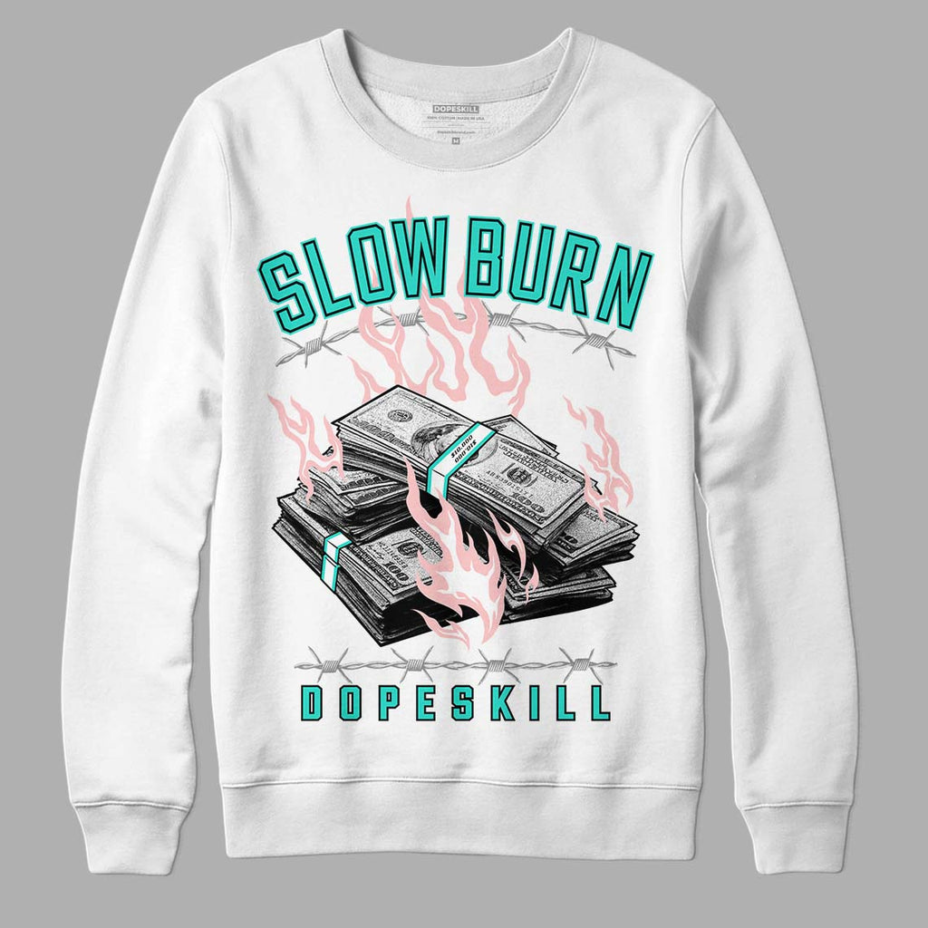 Green Snakeskin Dunk Low DopeSkill Sweatshirt Slow Burn Graphic - White