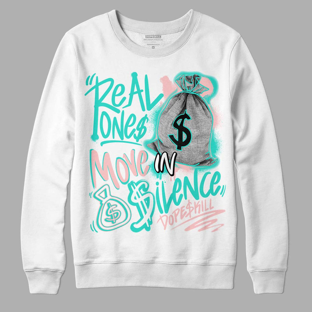 Green Snakeskin Dunk Low DopeSkill Sweatshirt Real Ones Move In Silence Graphic - White