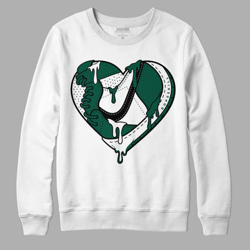 Lottery Pack Malachite Green Dunk Low DopeSkill Sweatshirt Heart Jordan Graphic - White