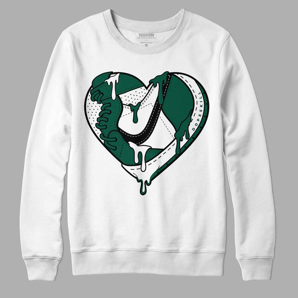 Lottery Pack Malachite Green Dunk Low DopeSkill Sweatshirt Heart Jordan Graphic - White