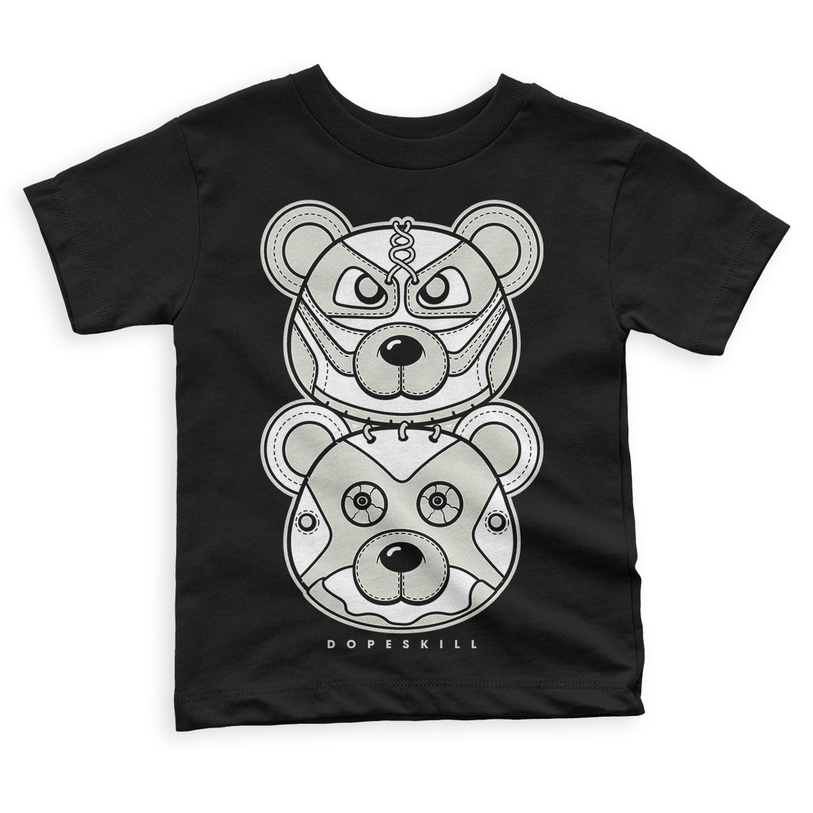 Military Black 4s DopeSkill Toddler Kids T-shirt Leather Bear Graphic - Black